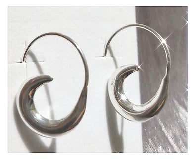 Aretes Plata 925 sin broche 26mm Diametro