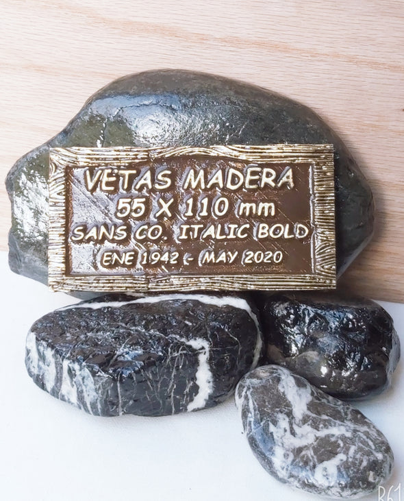 Placa Urna y/o Nicho Bronce Vetas madera